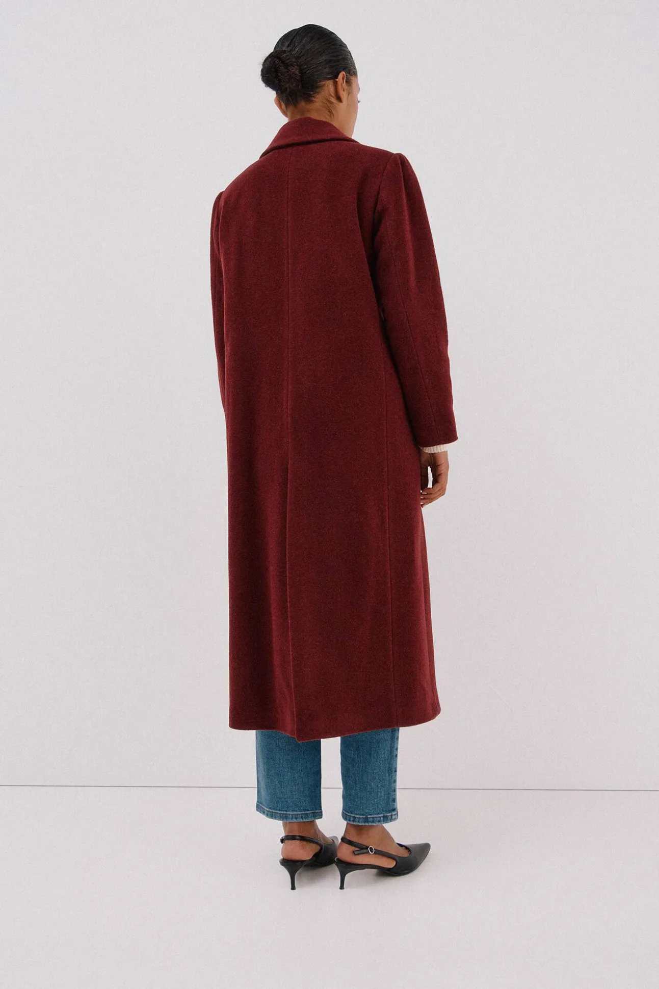 Abrigo largo tejido italiano