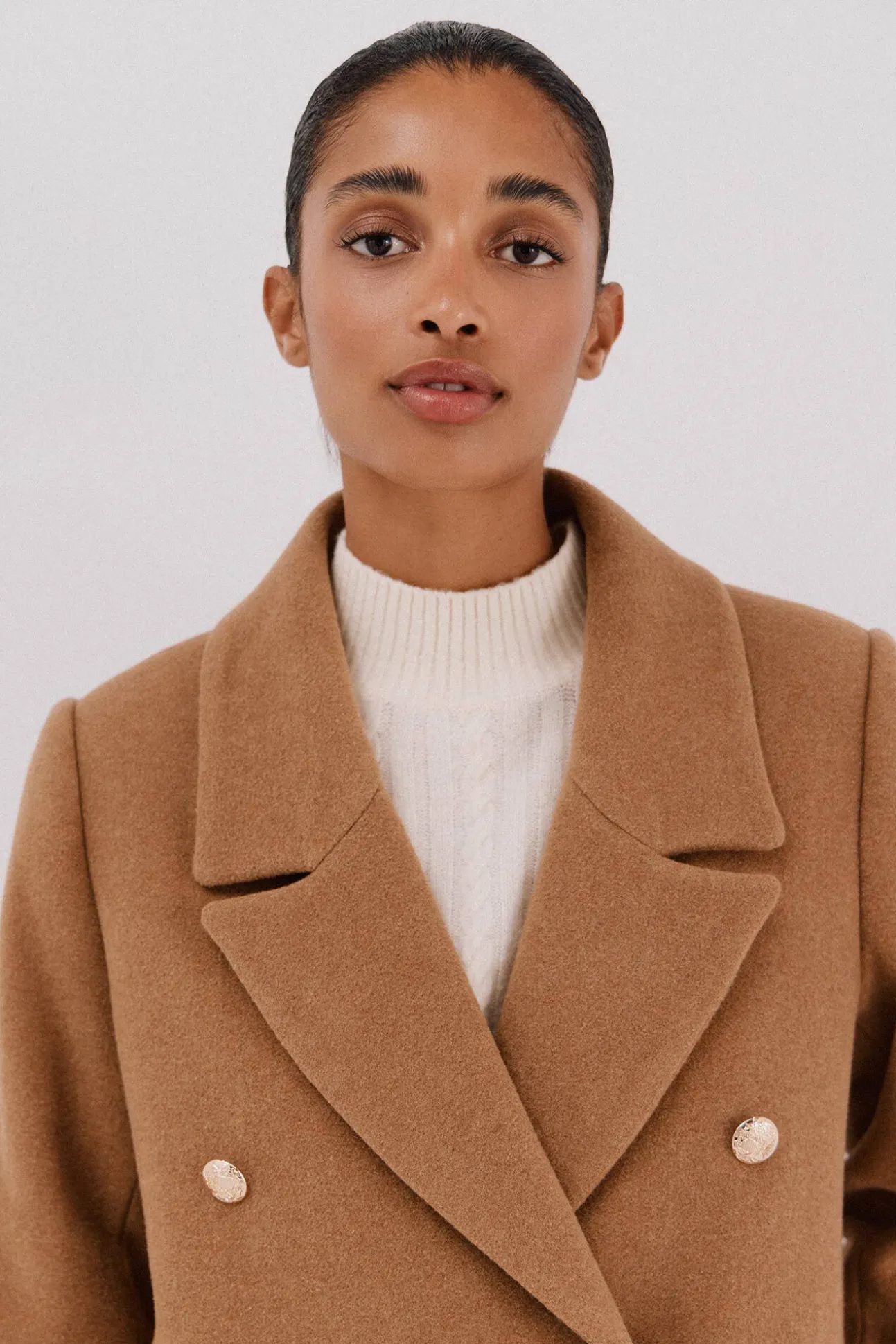 Abrigo largo tejido italiano