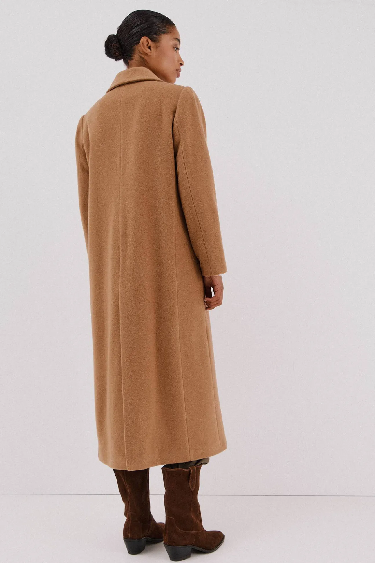 Abrigo largo tejido italiano