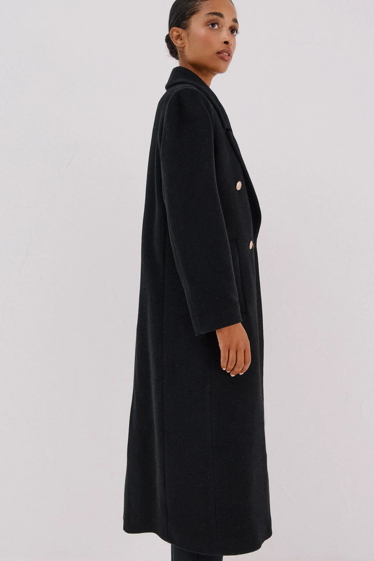 Abrigo largo tejido italiano