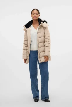 Abrigo midi acolchado