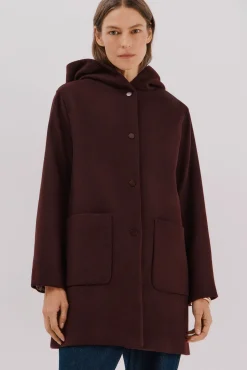 Abrigo paño capucha