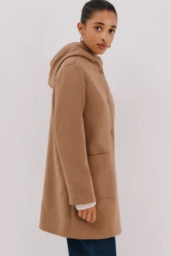 Abrigo paño capucha