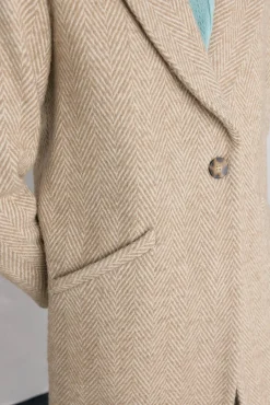 Abrigo recto tejido espiga