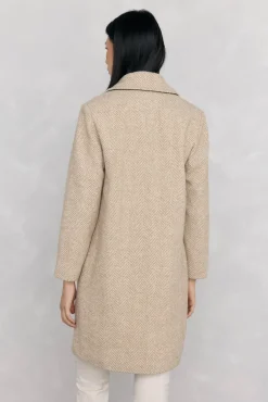 Abrigo recto tejido espiga