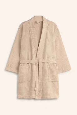 Albornoz de nido de abeja mostaza Jupiter