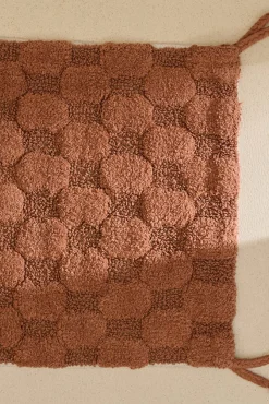 Alfombra de baño a cuadros en tono tierra Oslo