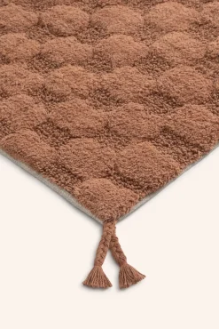 Alfombra de baño a cuadros en tono tierra Oslo