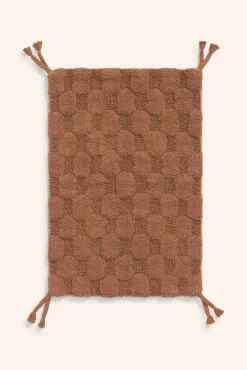 Alfombra de baño a cuadros en tono tierra Oslo