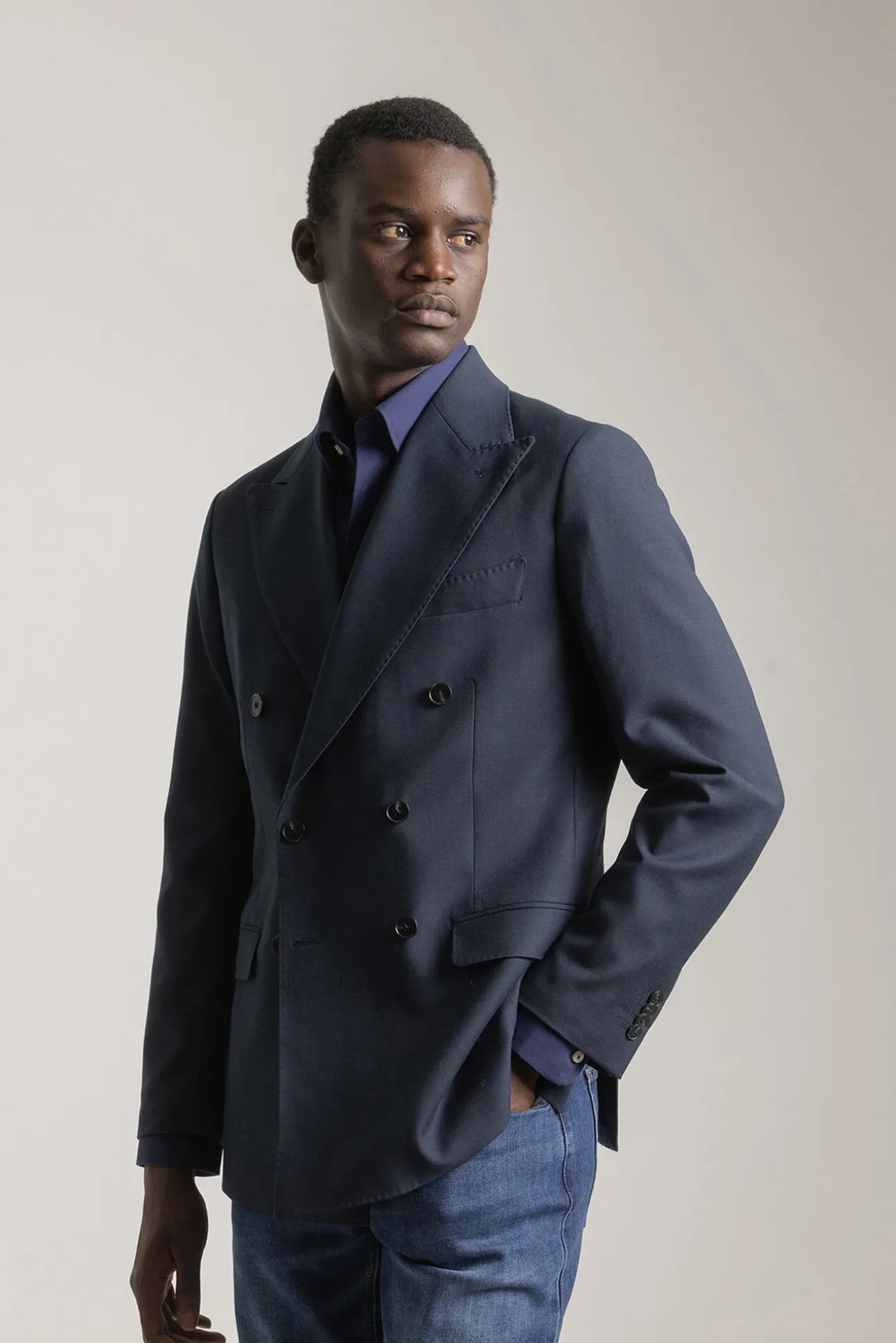 Americana cruzada slim fit