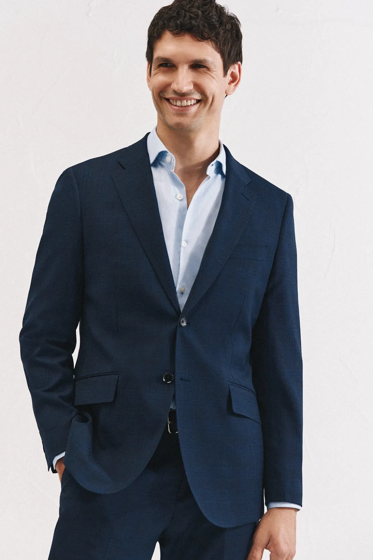 Americana cuadro azul slim fit