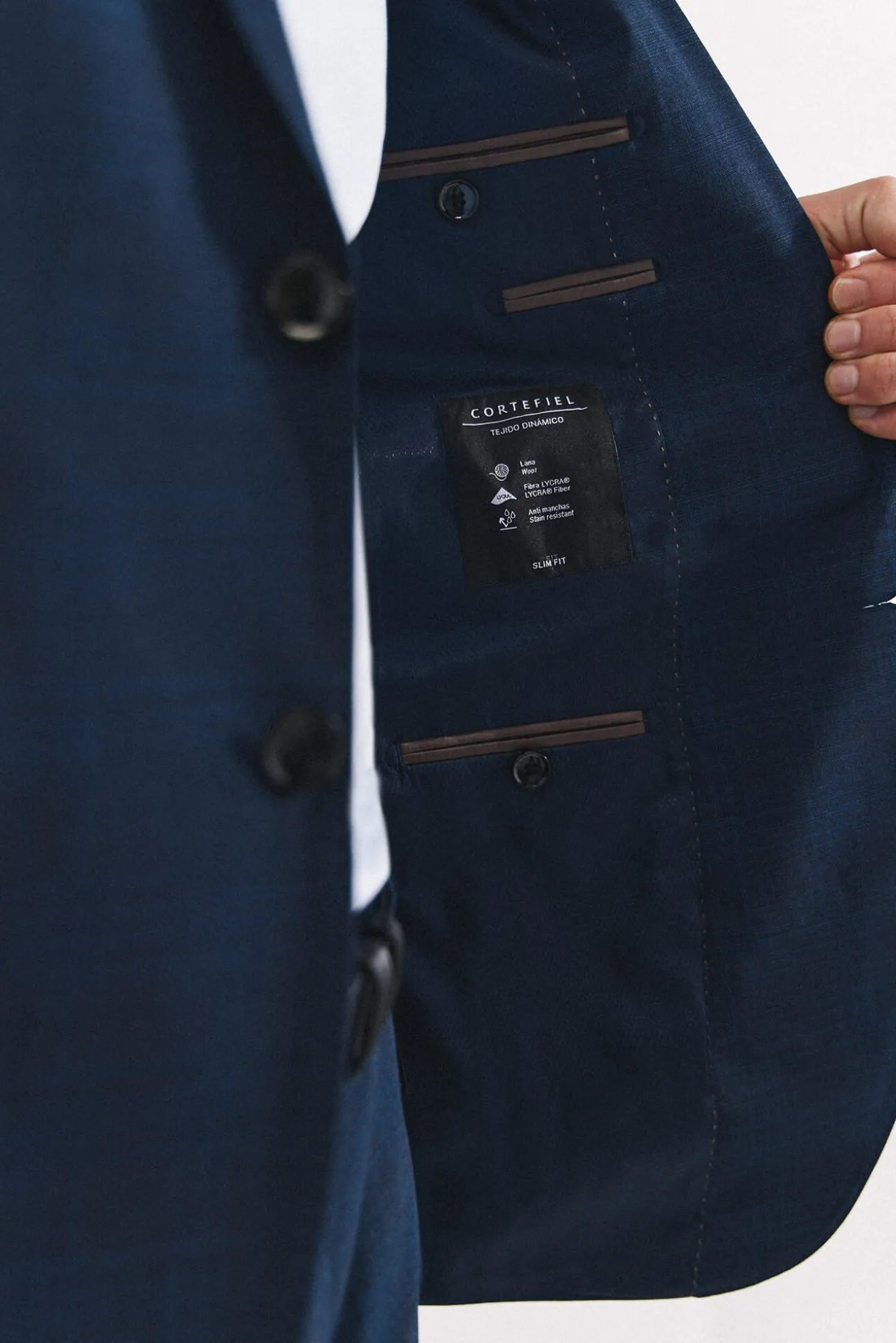 Americana cuadro azul slim fit