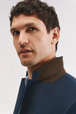 Americana cuadro azul slim fit