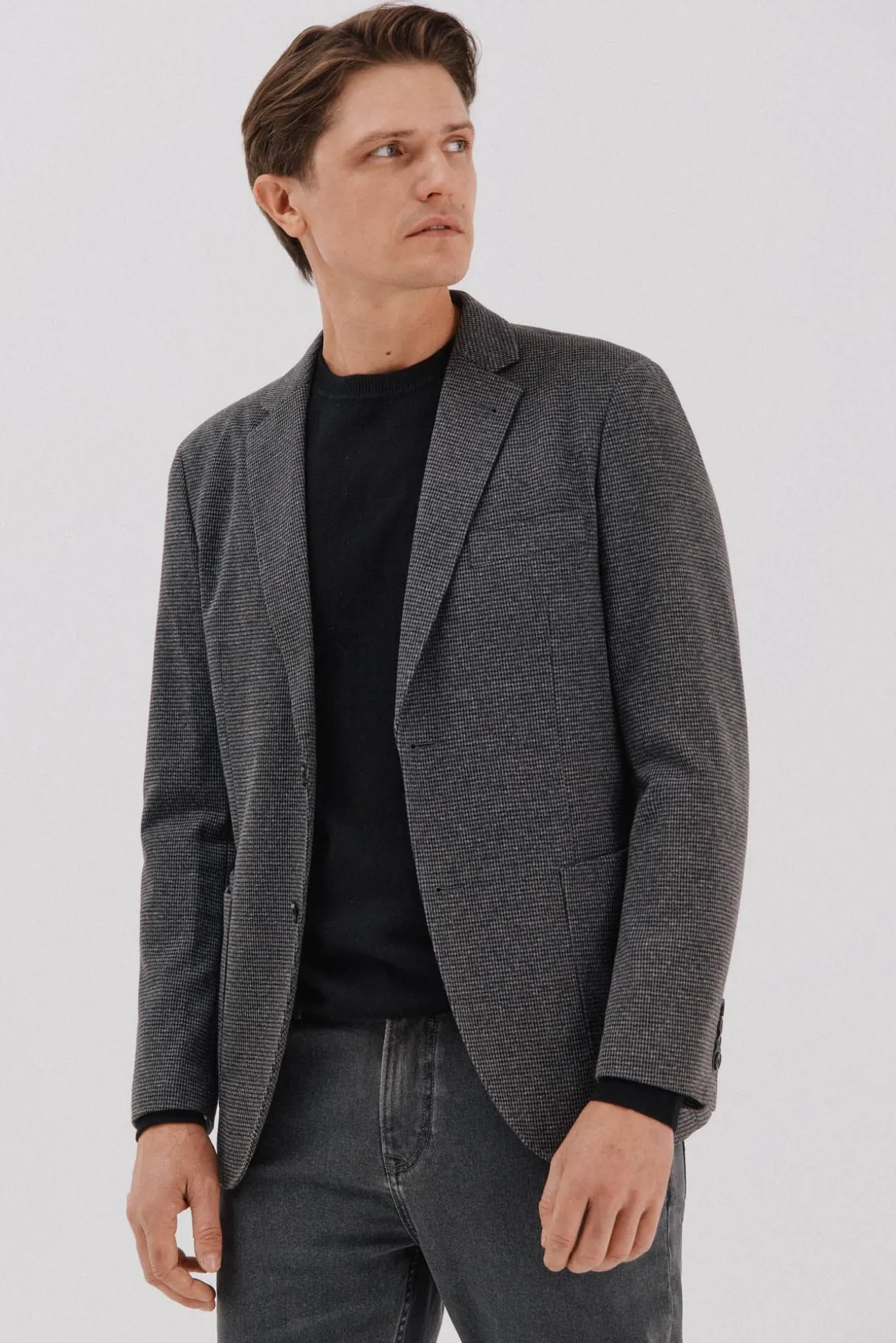 Americana de punto pata de gallo