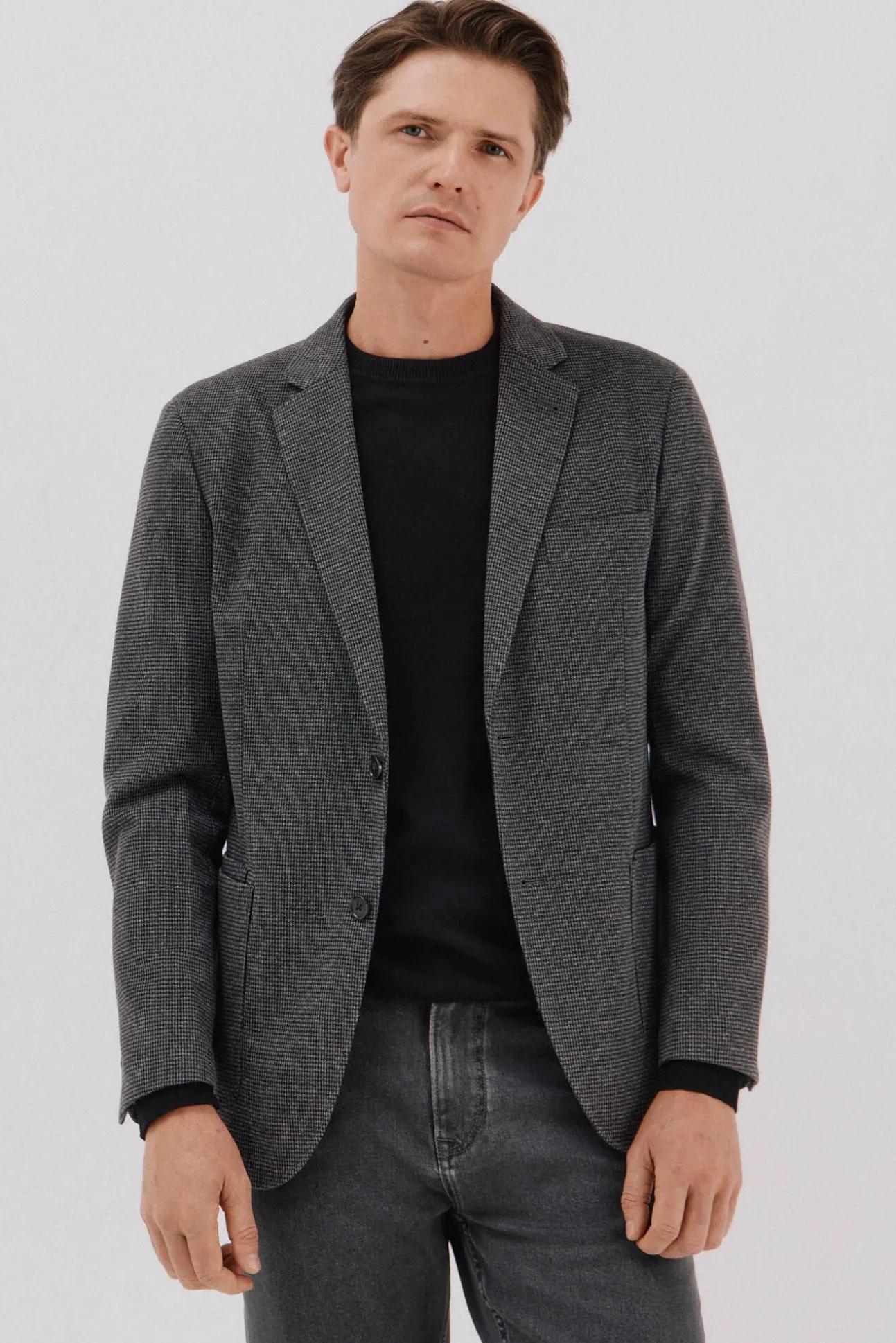 Americana de punto pata de gallo