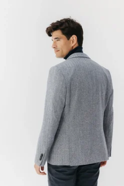 Americana espiga con lana