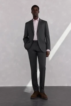 Americana estructura gris bi-stretch slim fit