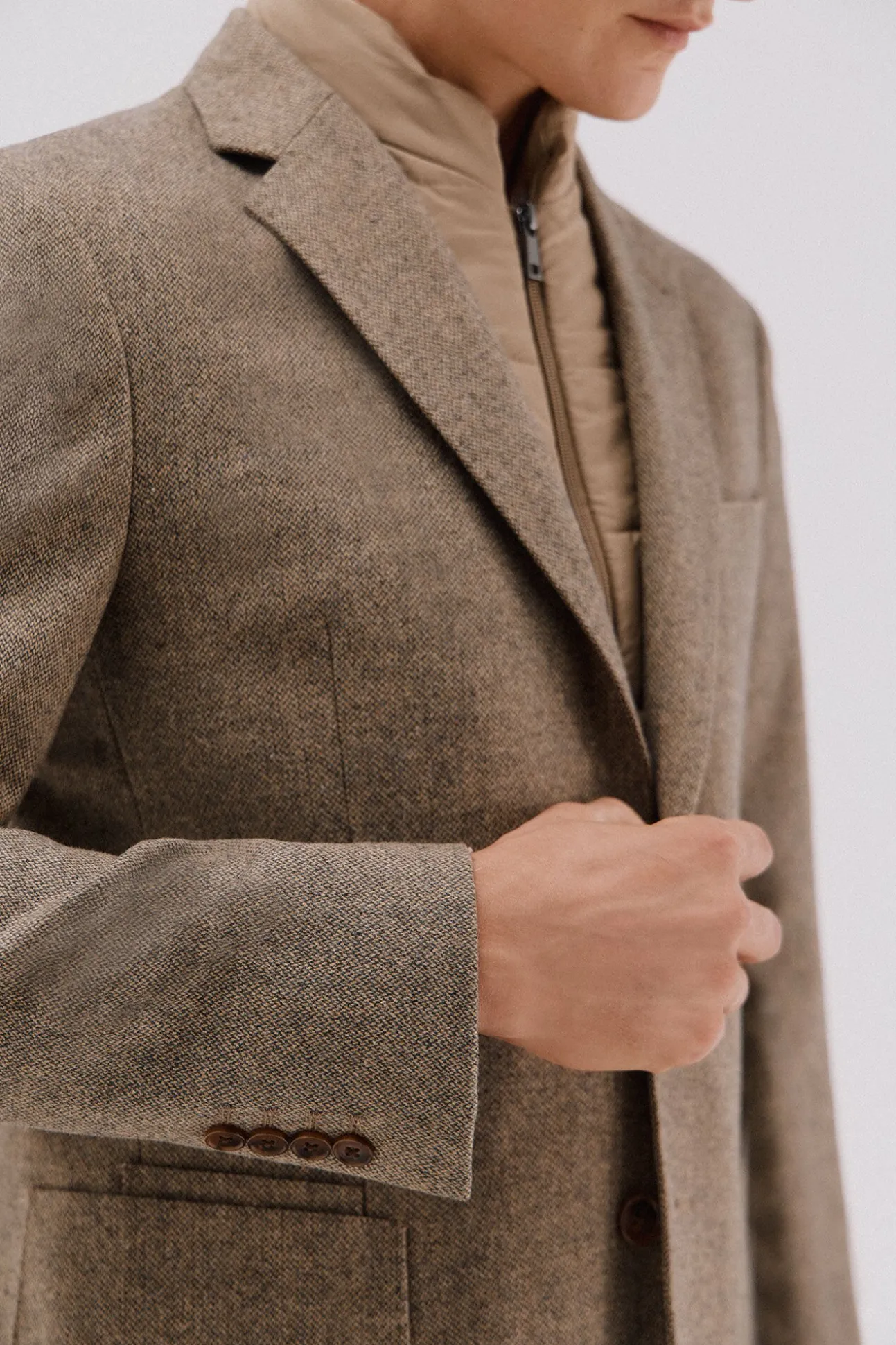 Americana lana con vistas desmontables