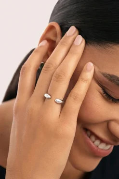 Anillo Doble Gota Acero