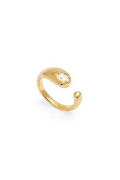 Anillo Doble Gota Spark Baño Oro