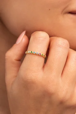 Anillo Orbit Baño Oro