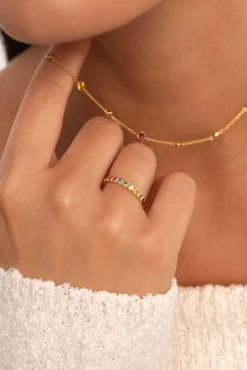 Anillo Orbit Baño Oro