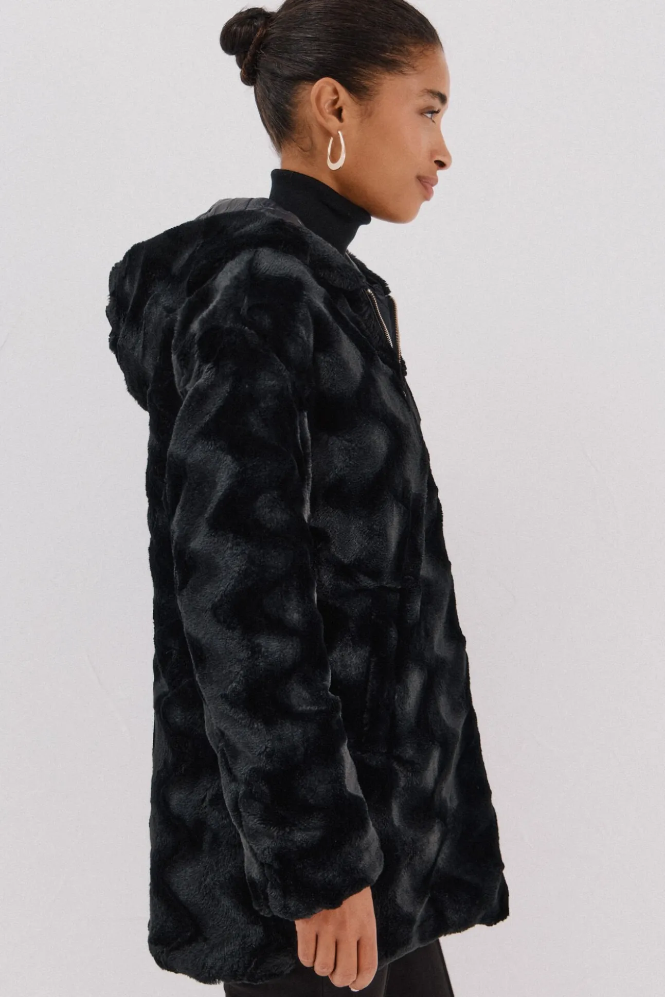 Anorak acolchado reversible efecto pelo