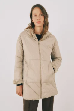 Anorak acolchado reversible efecto pelo