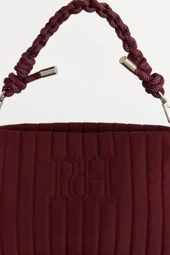 Bandolera nylon con cremallera y asa cordones