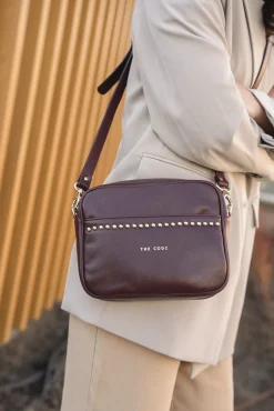 Bandolera Rock piel burdeos