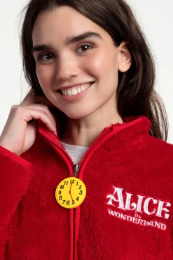 Bata corta borrego Alicia Wonderland para mujer