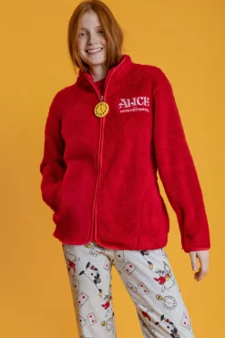 Bata corta borrego Alicia Wonderland para mujer