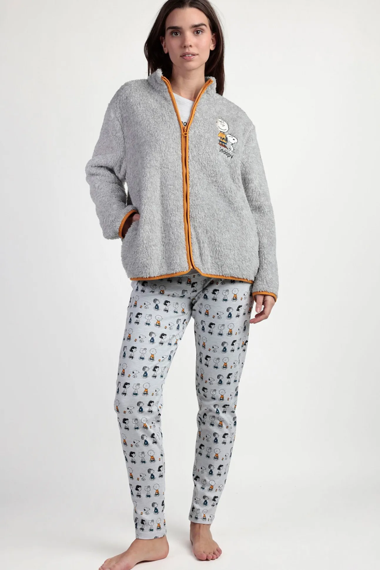 Bata corta borrego Snoopy&Friends para mujer