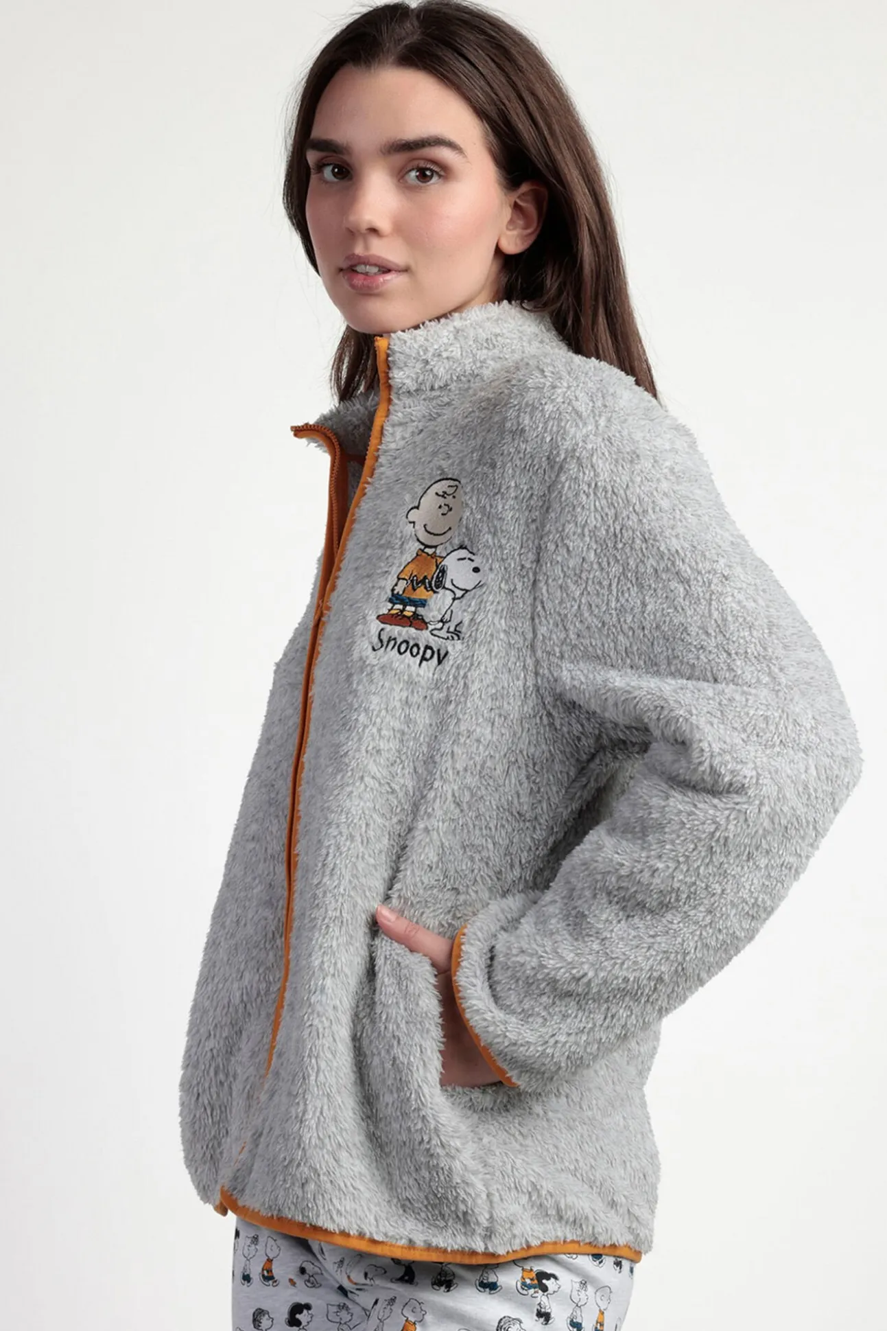 Bata corta borrego Snoopy&Friends para mujer