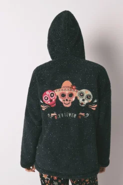 Bata corta borreguito negro "Día de muertos"