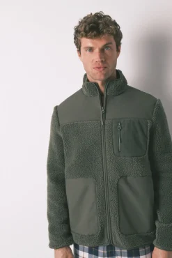 Bata corta hombre borreguito verde