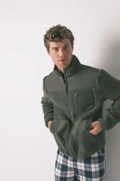 Bata corta hombre borreguito verde