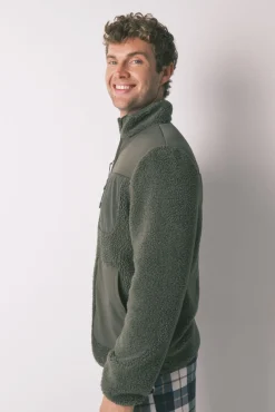 Bata corta hombre borreguito verde