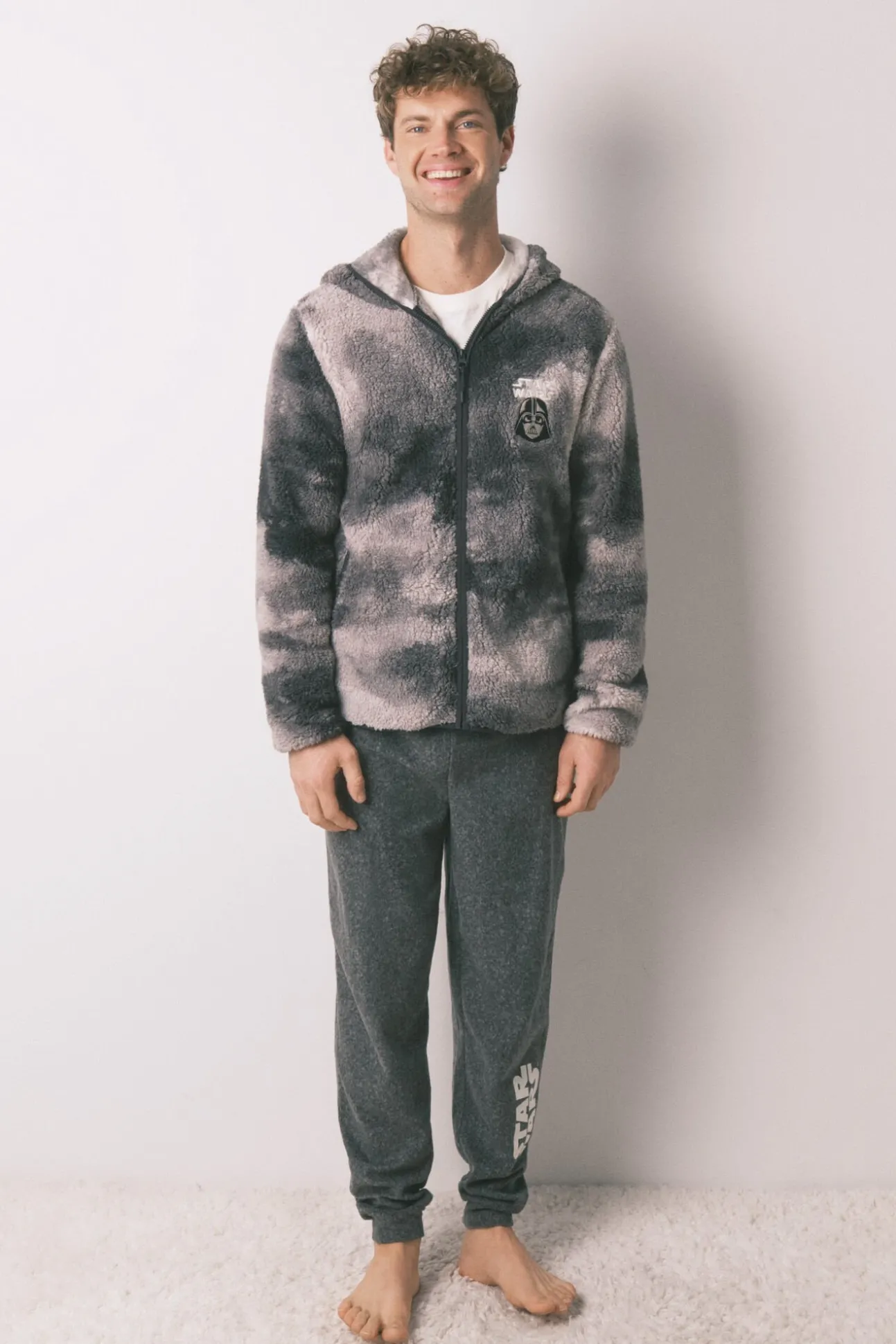 Bata corta hombre borreguito gris Star Wars