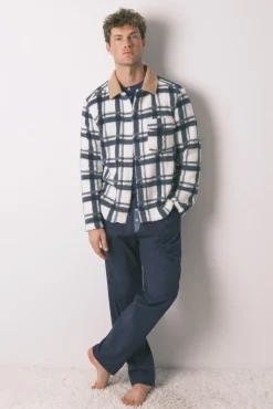 Bata corta hombre borreguito cuadros