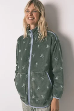 Bata corta polar flores