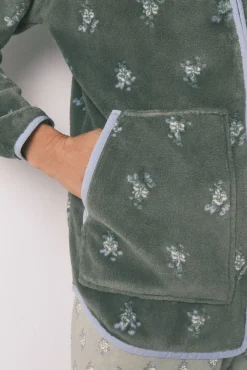 Bata corta polar flores