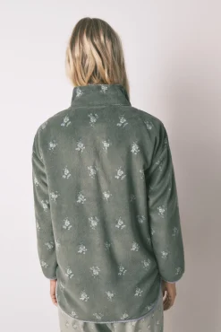 Bata corta polar flores