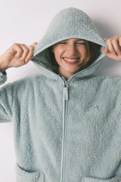 Bata corta tejido pelo verde lurex