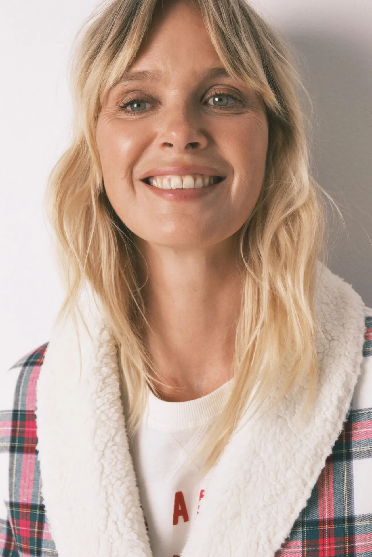 Bata cuadros franela y borreguito