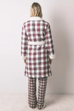 Bata cuadros franela y borreguito