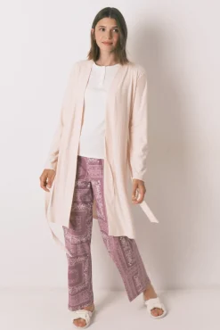 Bata larga canalé rosa