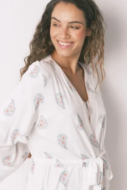 Bata larga "maternity" print floral