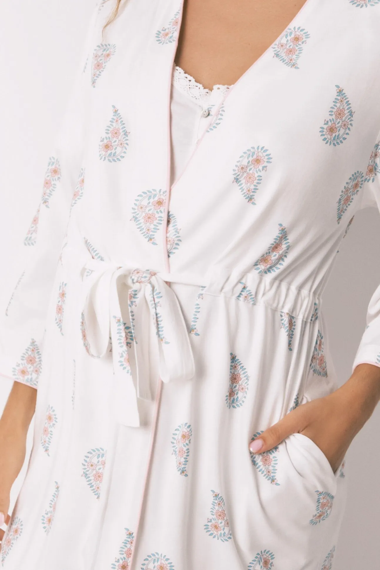 Bata larga "maternity" print floral