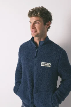 Bata media borreguito azul